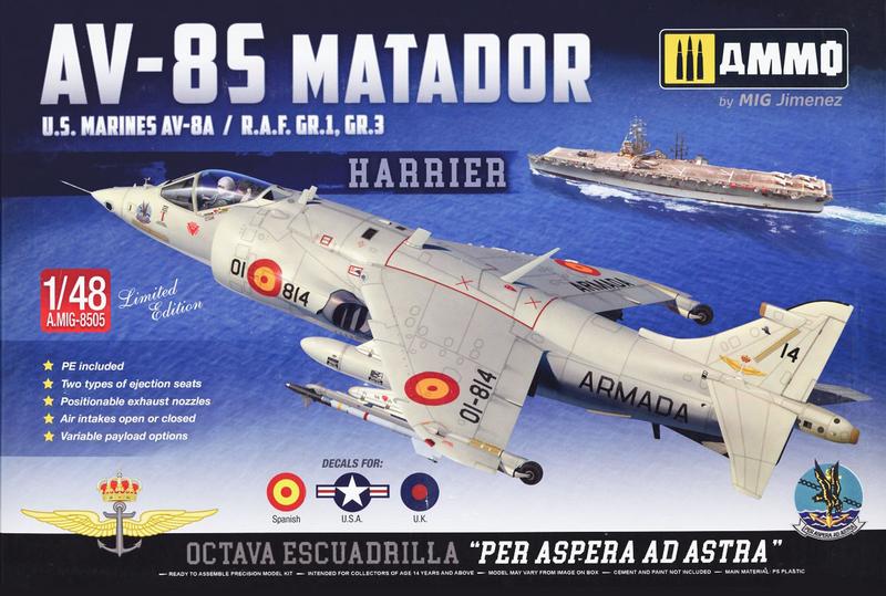 AMIG8505 HARRIER AV-8S MATADOR - SPANISH, AMERICAN, BRITISH VERSIONS