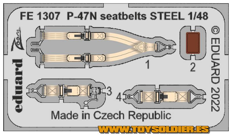 EDFE1307 P-47N SEATBELTS STEEL (ACADEMY) <DIV STYLE=DISPLAY:NONE> G2B7241307</DIV>