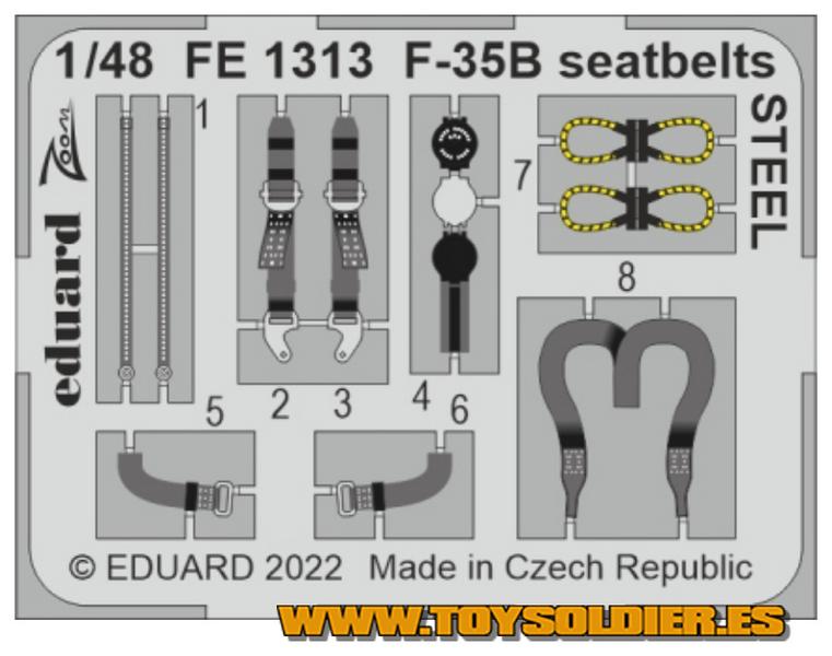 EDFE1313 F-35B SEATBELTS STEEL (ITALERI) <DIV STYLE=DISPLAY:NONE>G2B7241313</DIV>
