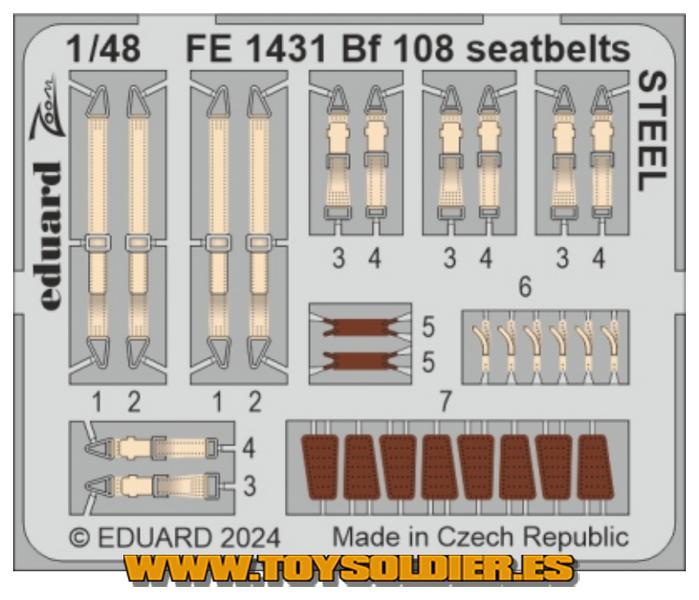 EDFE1431 BF 108 SEATBELTS STEEL (EDUARD) <DIV STYLE=DISPLAY:NONE>G2B7241431</DIV>