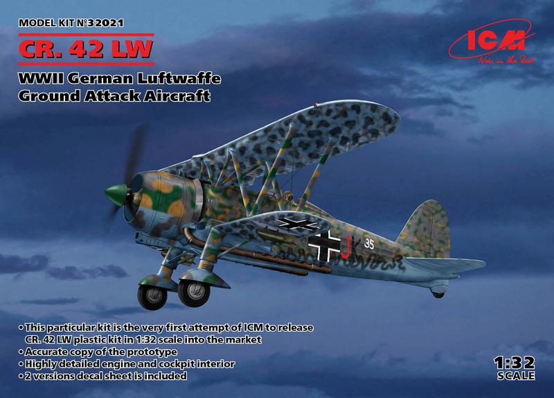 ICM32021 FIAT CR.42 LW . WWII GERMAN LUFTWAFFE GROUND ATTACK AIRCRAFT (NUEVO MOLDE) <DIV STYLE=DISPLAY:NONE>G2B3312021</DIV>