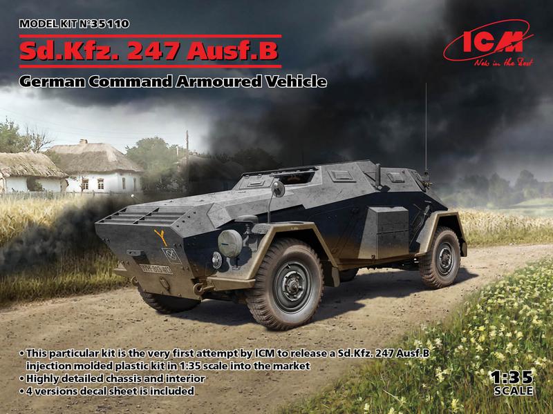 ICM35110 SD.KFZ.247 AUSF.B. GERMAN COMMAND ARMOURED VEHICLE (NUEVO MOLDE)