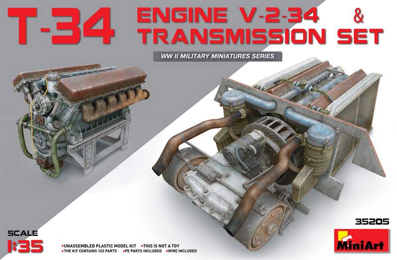 MT35205 RUSSIAN T-34 (V-2-34) ENGINE & TRANSMISSION SET <DIV STYLE=DISPLAY:NONE>G2B6465205</DIV>