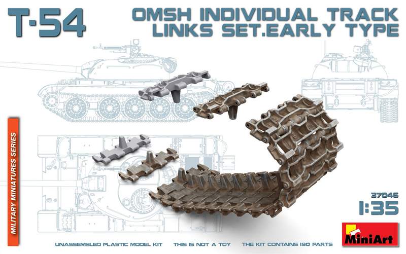 MT37046 RUSSIAN T-54 OMSH INDIVIDUAL TRACK LINKS SET. EARLY TYPE