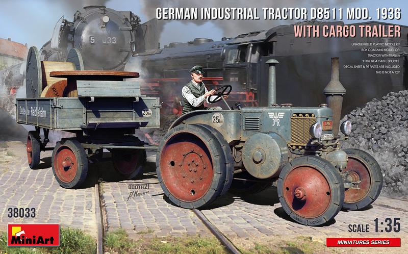 MT38033 GERMAN INDUSTRIAL TRACTOR D8511 MOD. 1936 WITH CARGO TRAILER <div style=display:none>G2B6469033</div>