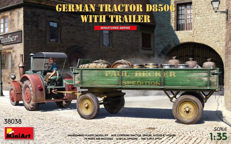 MT38038 GERMAN TRACTOR D8506 WITH TRAILER