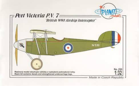 PLA25032 PORT VICTORIA P.V.7 . BRITISH WWI AIRSHIP INTERCEPTOR