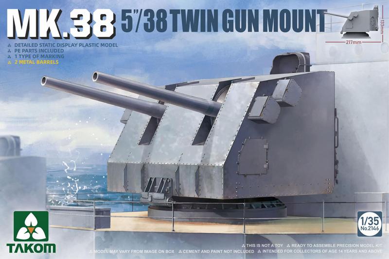 TAK02146 MK.38 5&#39;&#39;/38 TWIN GUN MOUNT (METAL BARREL)