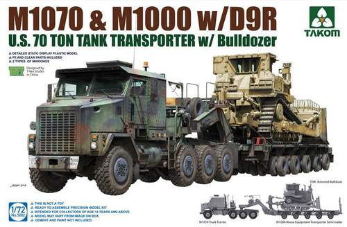 TAK05002 U.S. M1070&M1000 W/D9R 70 TON TANK TRANSPORTER W/BULLDOZER <DIV STYLE=DISPLAY:NONE>G2B3465002</DIV>