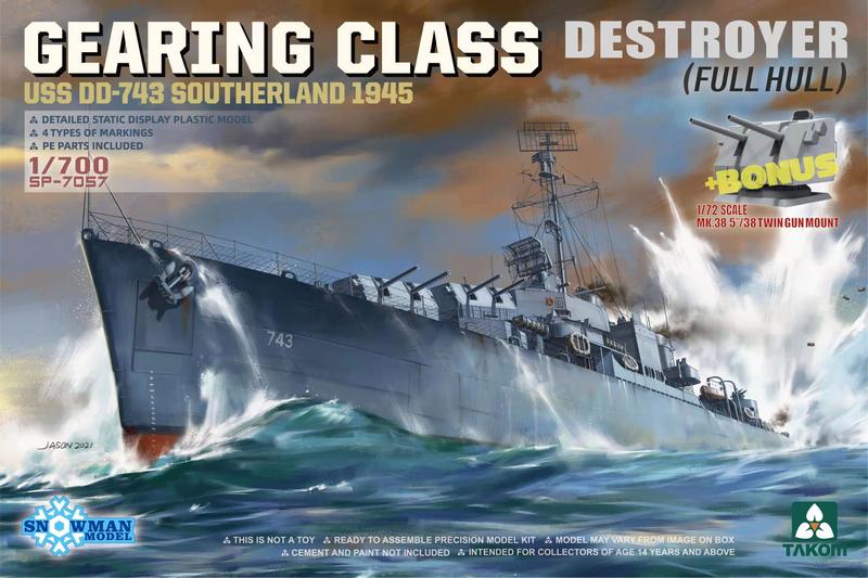 TAKSP7057 GEARING CLASS DESTROYER USS DD-743 SOUTHERLAND 1945 (FULL HULL)