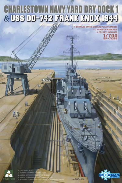 TAKSP7058 CHARLESTOWN NAVY YARD DRY DOCK 1 & USS DD-742 FRANK KNOX 1944  <DIV STYLE=DISPLAY:NONE>G2B3467058</DIV>